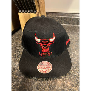 Mitchell & Ness Men's NBA Chicago Bulls Windy City Logo Black Mesh Hat